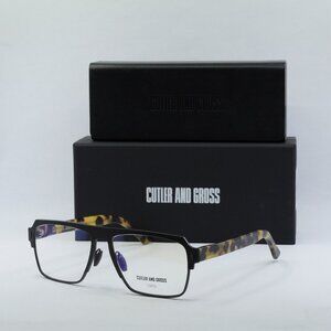 Cutler and Gross CGOP136457 003 Rectangle Eyeglasses 57mm - Black/Havana